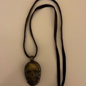 Brown Skull Pendant Necklace